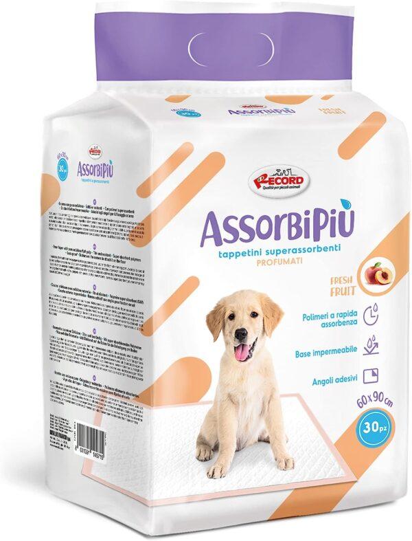 Record Assorbi più traverse cani aroma frutta fresca usa e getta. Extra assorbenza. Tappetini igienici per cani 60x90cm Fresh Fruit. Confezione 30 pz Monouso Antistrappo e Antiodore Cani taglia grande