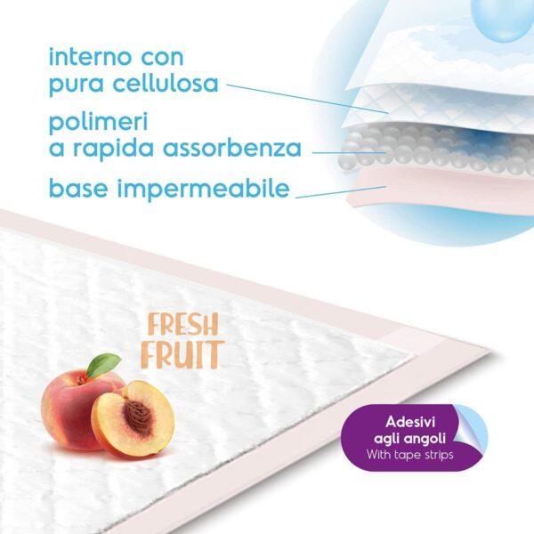 Record Assorbi più traverse cani aroma frutta fresca usa e getta. Extra assorbenza. Tappetini igienici per cani 60x90cm Fresh Fruit. Confezione 30 pz Monouso Antistrappo e Antiodore Cani taglia grande - Image 2