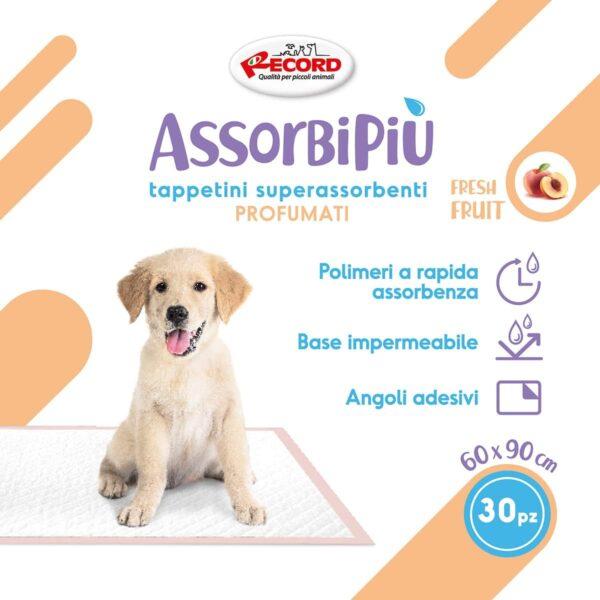Record Assorbi più traverse cani aroma frutta fresca usa e getta. Extra assorbenza. Tappetini igienici per cani 60x90cm Fresh Fruit. Confezione 30 pz Monouso Antistrappo e Antiodore Cani taglia grande - Image 3