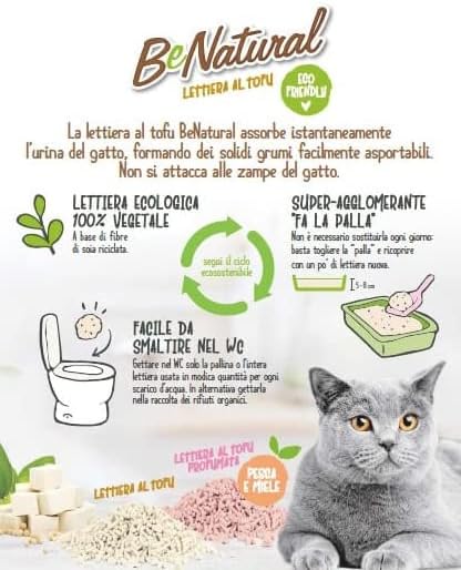 Cat&Rina Benatural Lettiera per Gatti al Tofu Tè Verde